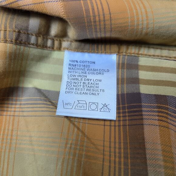 Resistol Vtg‎ Womens Yellow Plaid Pearl Snap Shirt Longsleeve Rodeo Bar Medium - Picture 9 of 14